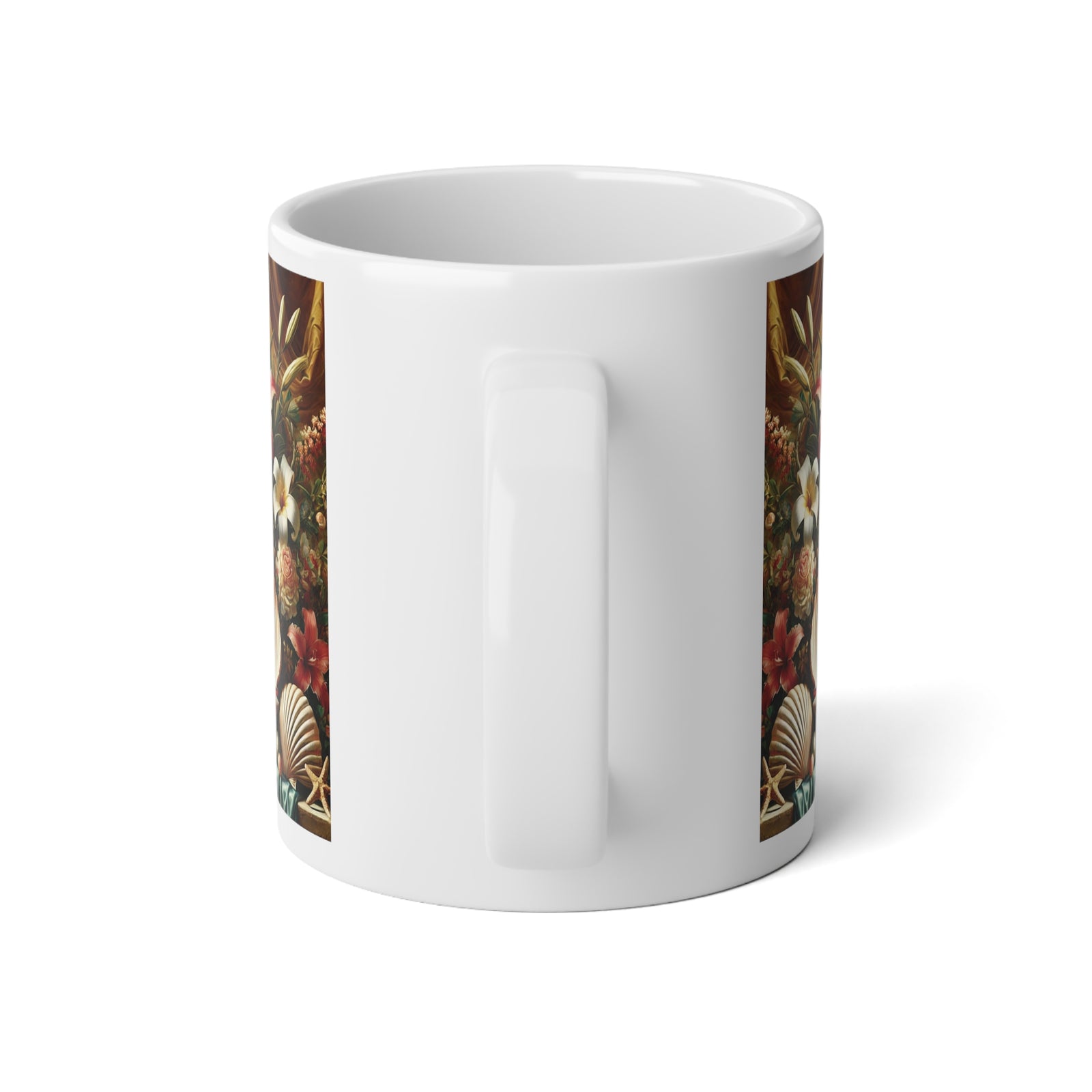Jumbo Mug, 20oz, Seashell Tablescape | Tropical Coffee Cup