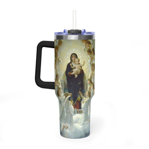 40oz Vacuum Tumbler - Madonna and Child with Angels Stainless Travel Mug