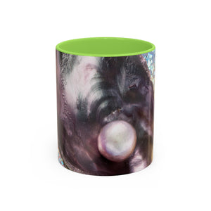 Colorful Mugs (11oz, 15oz), Disco Lavender Pearl Oyster Macro