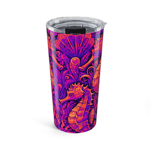 20oz Tumbler — Neon Pop Seahorse Trio Travel Mug