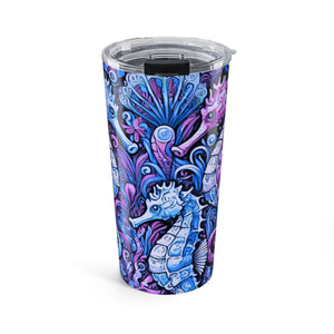20oz Tumbler — Seahorse Trio Blue/Purple Travel Cup