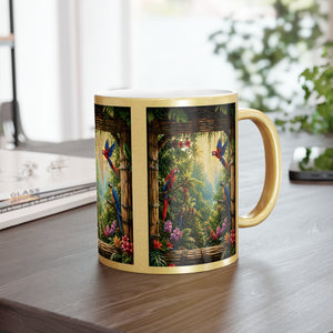 Metallic-Look Mug — Paradise Falls (Silver/Gold)