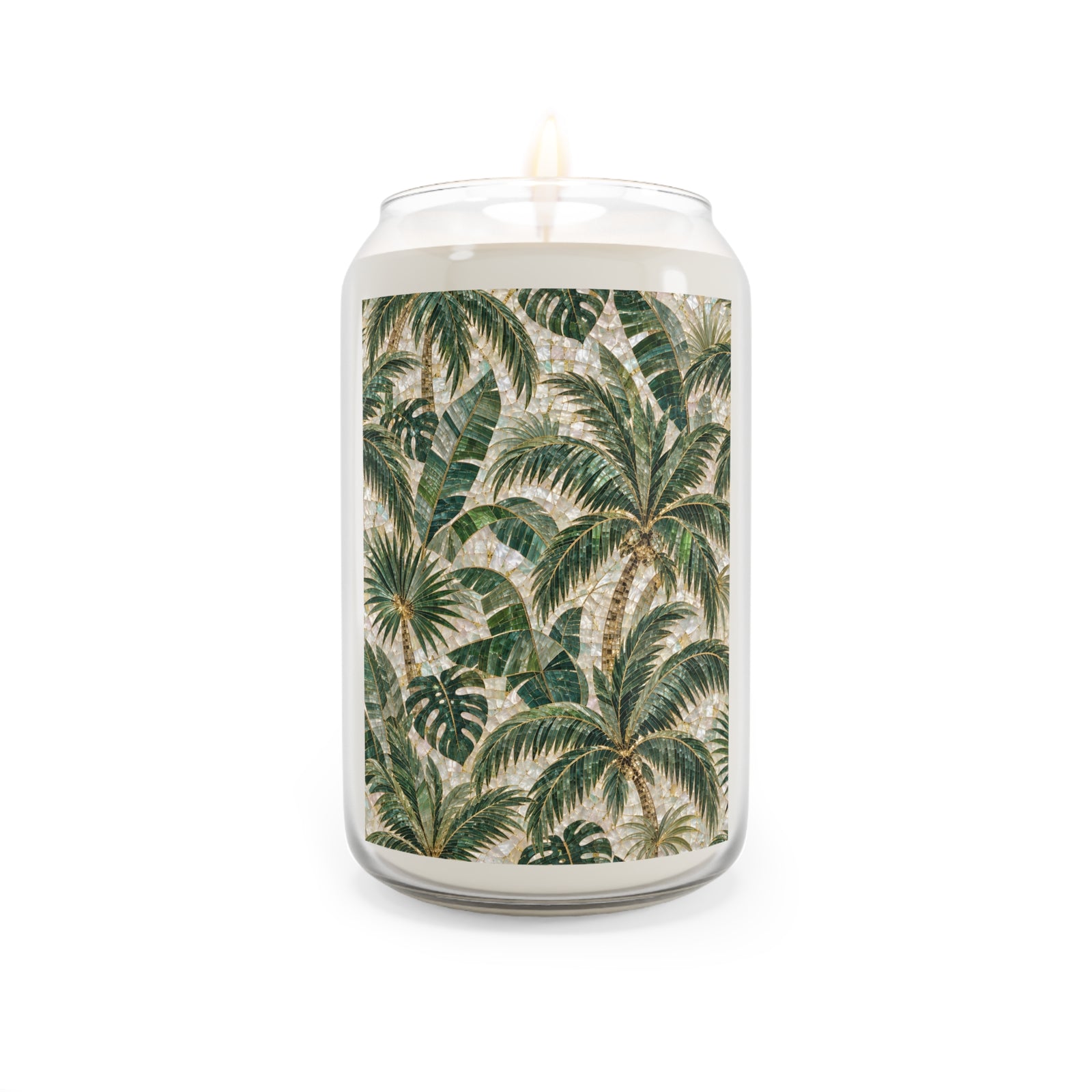 Tropical Palm Mosac Soy Candle — 13.75 oz Scented Jar, 3 scents