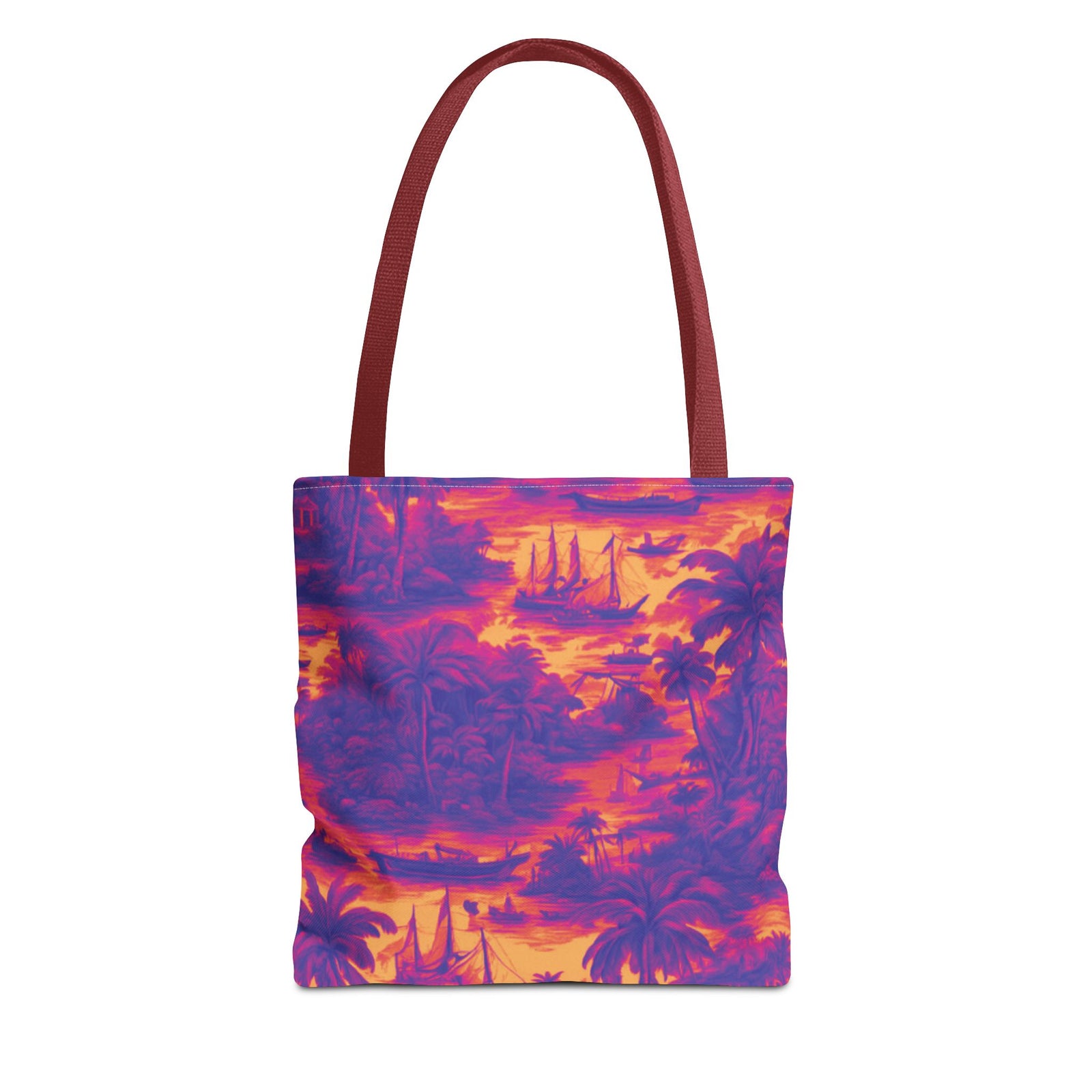Crazy Cool Tropical Toile Tote Bag, Yellow - 3 Sizes