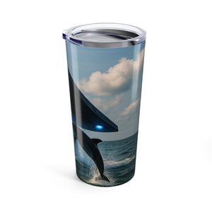 20oz Tropical Glossy Tumbler / UFO and Dolphin