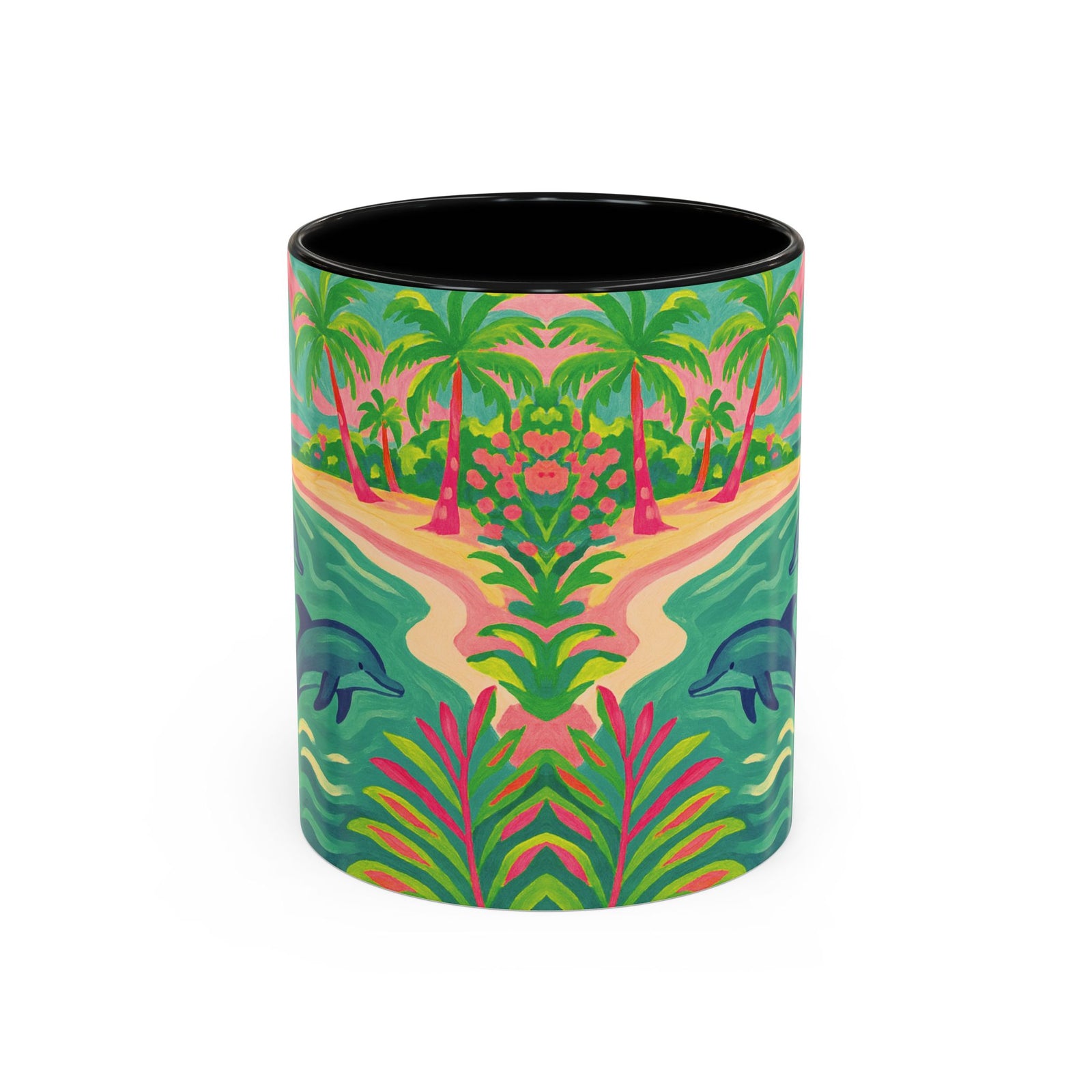 Accent Coffee Mug (11, 15oz), 8 Colors - Jum[mg Dolphins