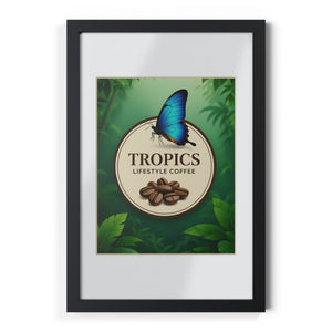 Coffee Wall Art, Framed Poster ~ Rainforest Morpho Butterfly (Our Brand)