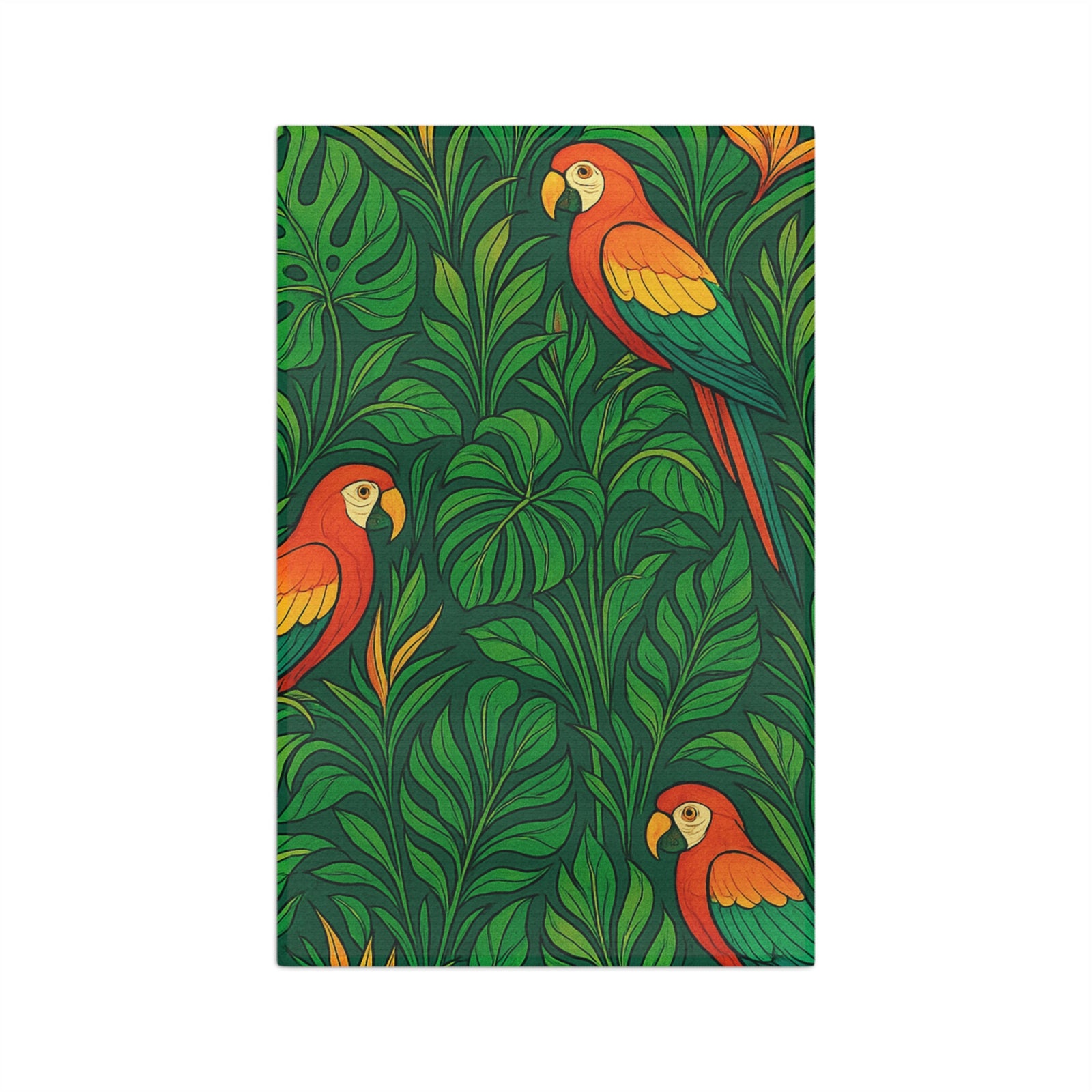 Microfiber Coffee/Tea Towel ~ Jungle Parrot Family