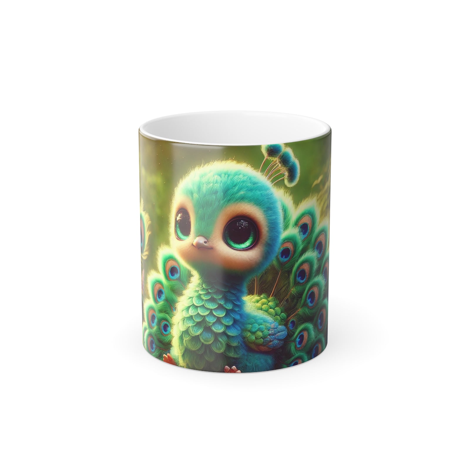 Color Morphing Mug, 11oz, Baby Peacock