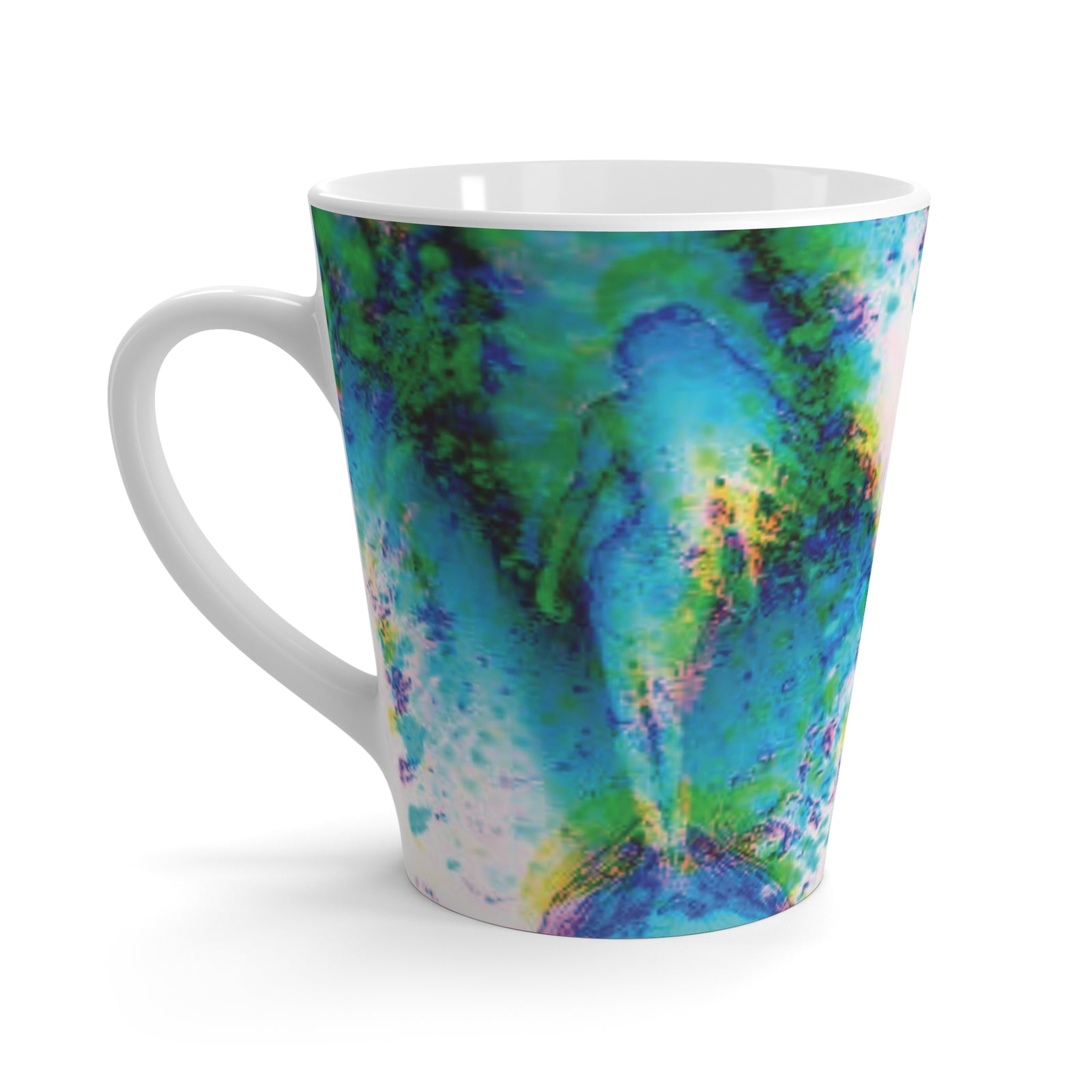 Latte White Mug - Mermaid Trace, Blue