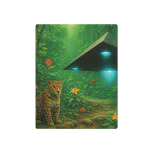 Metal Art Sign — Jungle UFO & Jaguar