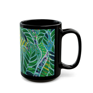 Black Coffee Mug - Amazon Whimsy, Green