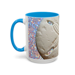 Colorful Mugs (11oz, 15oz), Disco Sand Dollar Macro