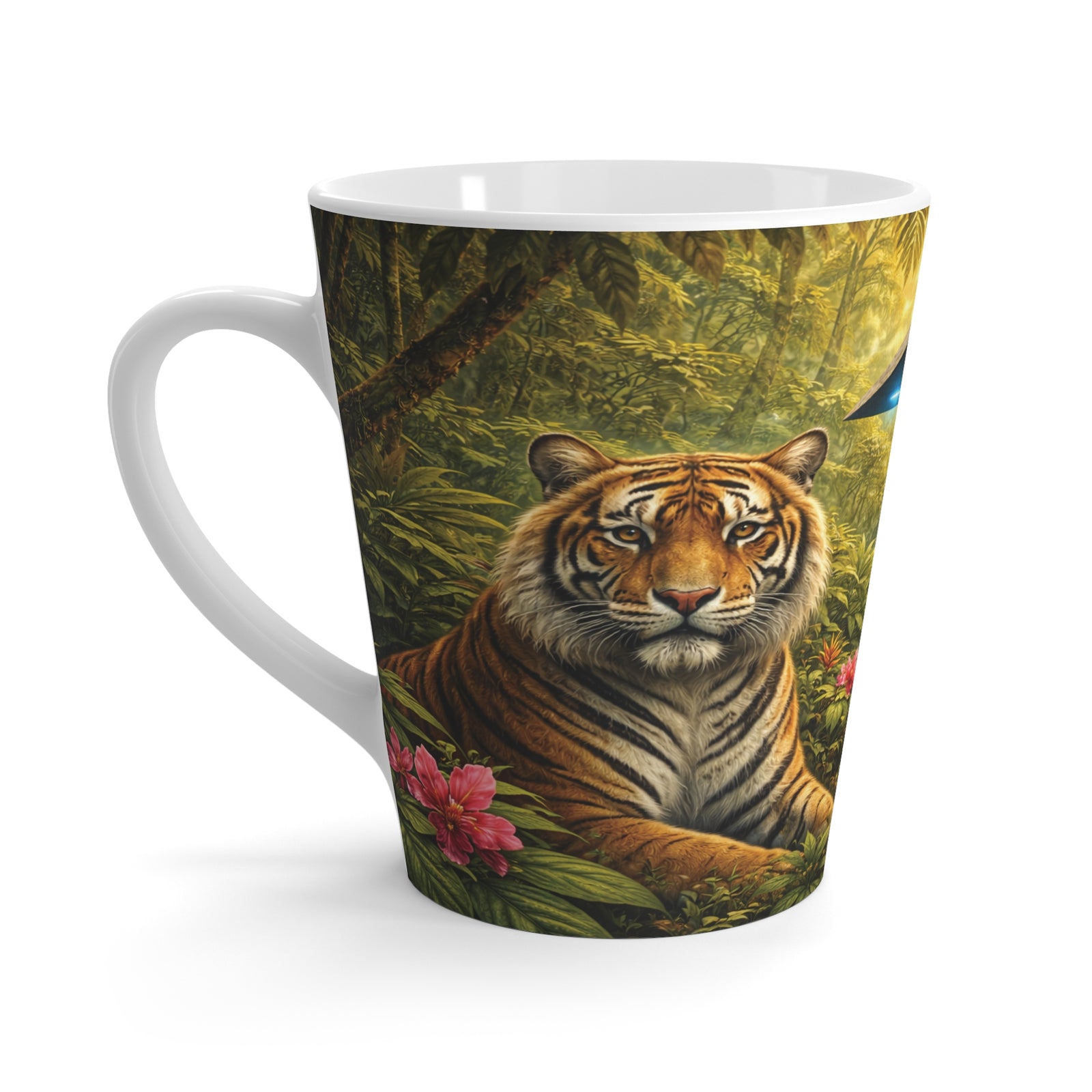 Latte White Mug - UFO and Tiger