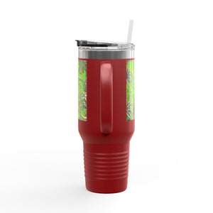 Insulated Travel Mug, 40oz / Tropical Fruit, Green - Perfect for Outdoor Adventures