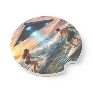 Soapstone Car Coaster - UFO & Surfers
