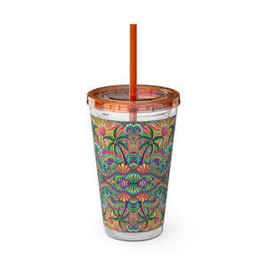 Tropical Tumbler with Straw | 16 oz: Kaleido Bay