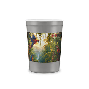 Tropical Rainforest Parrot Steel Cup, 16 oz. — Recyclable Insulated Tumbler
