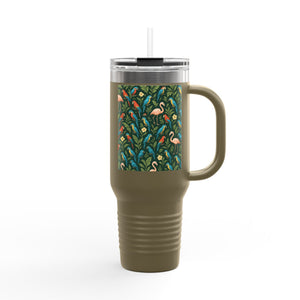 Flamingos and Parrots Insulated Travel Mug - 40oz - Perfect for Outdoor Adventures