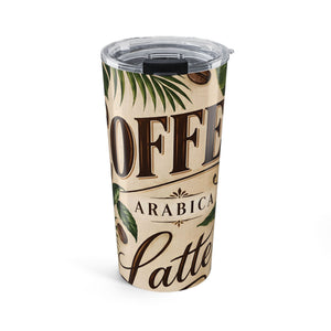 20oz Stainless Steel Tumbler — Vintage Coffee TypographyTravel Cup