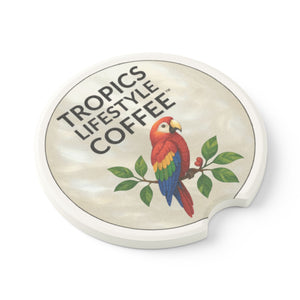 Soapstone Car Coaster - Tropics Lifestyle Coffee Parrot Logo