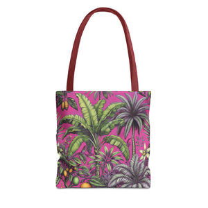 Tropical Fruit/Hot Pink Tote Bag - 3 Sizes