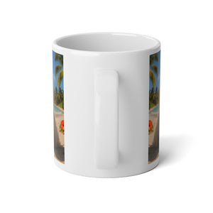 Jumbo Mug, 20oz, Puppy Ariel on the Beach | Tropical Coffee Cup