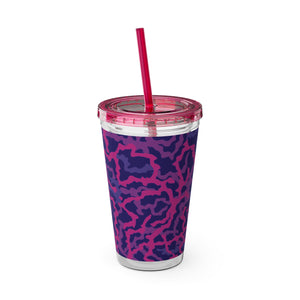 Tropical Tumbler with Straw | 16 oz: Coral Threads, Heatwave