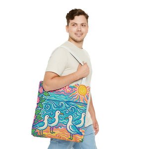 Tropical Beach Seagulls Tote Bag - 3 Sizes