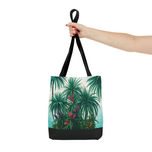 Tiny Palm Island/Black Tote Bag - 3 Sizes