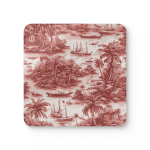 Coaster Set/4 - Tropical Toile #1, Russet