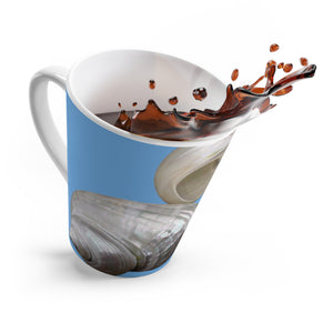 Latte White Mug - Perfect for Coffee Enthusiasts / Lustrous Seashell Trio, Light Blue