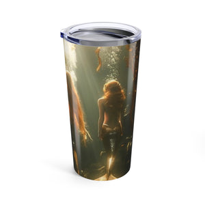 20oz Tropical Glossy Tumbler / Three Mermaid Sisters