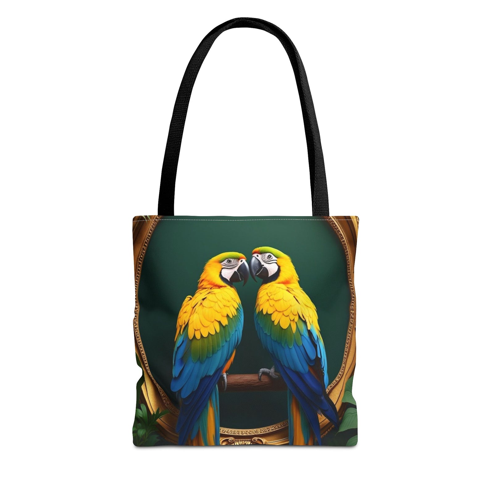 Rainforest Framed Parrot Pair Tote Bag - 3 Sizes