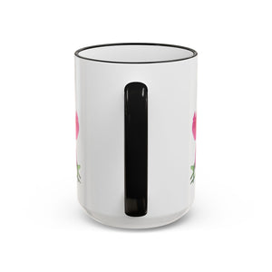 Accent Rim & Handle Mug – Pink Orchids