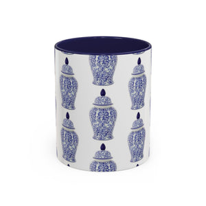 Accent Color Coffee Mug (11, 15oz), Blue Ginger Jar