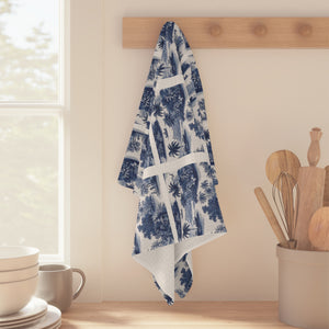Tropical Microfiber Coffee/Tea Towel ~ Blue Coastal Toile