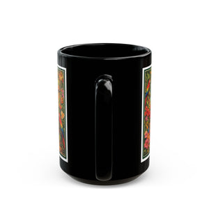 Tropical Parrot Black Mug — Colorful Jungle Scene Coffee Cup (11oz/15oz)