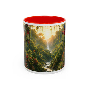 Tropical Waterfall Mug – Lush Jungle Scenic Accent Coffee Cup (11oz/15oz)