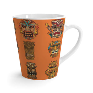Latte White Mug - Tiny Tiki Dudes, Lt. Crusta Orange
