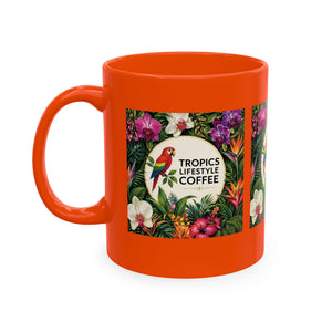 Tropical Coffee Mug, 11 oz — Ceramic Tropics Lifestyle Coffee Colorful Logo