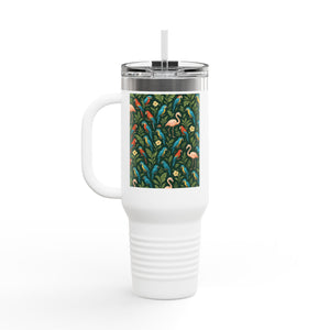 Flamingos and Parrots Insulated Travel Mug - 40oz - Perfect for Outdoor Adventures