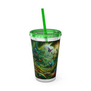 Tropical Tumbler with Straw | 16 oz: Butterflies in a Dell