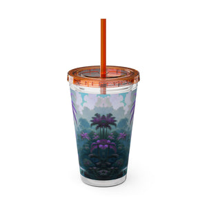 Tropical Tumbler with Straw | 16 oz: Sleeping Parrot, Fantasy