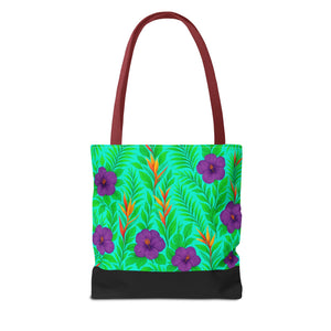 Midnight Flower GreenTote Bag - 3 Sizes