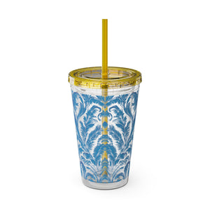 Tropical Tumbler with Straw | 16 oz: Rocco Blues