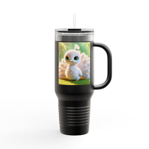 Insulated Travel Mug, 40oz / Baby White Peacock - Perfect for Outdoor Adventures