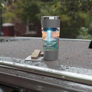 22oz Insulated Tumbler/Vacuum Copper Travel Cup — Flamingos & UFOs