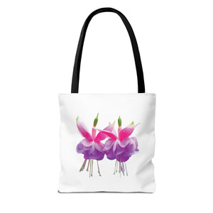 Tropical Real Two Fuchsias/White Tote Bag - 3 Sizes