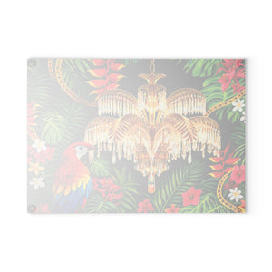 Glass Coffee Station Tray, ~ :Hollywood Regency Parrot, 2 sizes